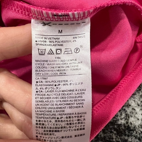 BANANA REPUBLIC puffed shoulders short sleeve bright pink blouse - Picture 9 of 13